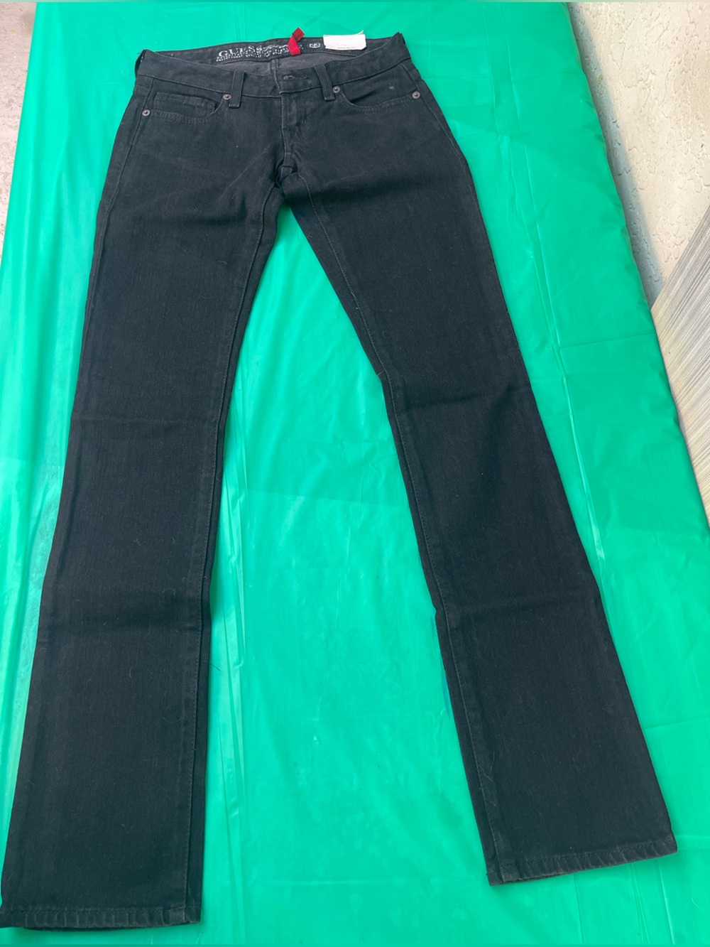 Y2K LOW RISE GUESS SKINNY JEANS BLACK NEW WITH TAGS SIZE 23 - Picture 10 of 15